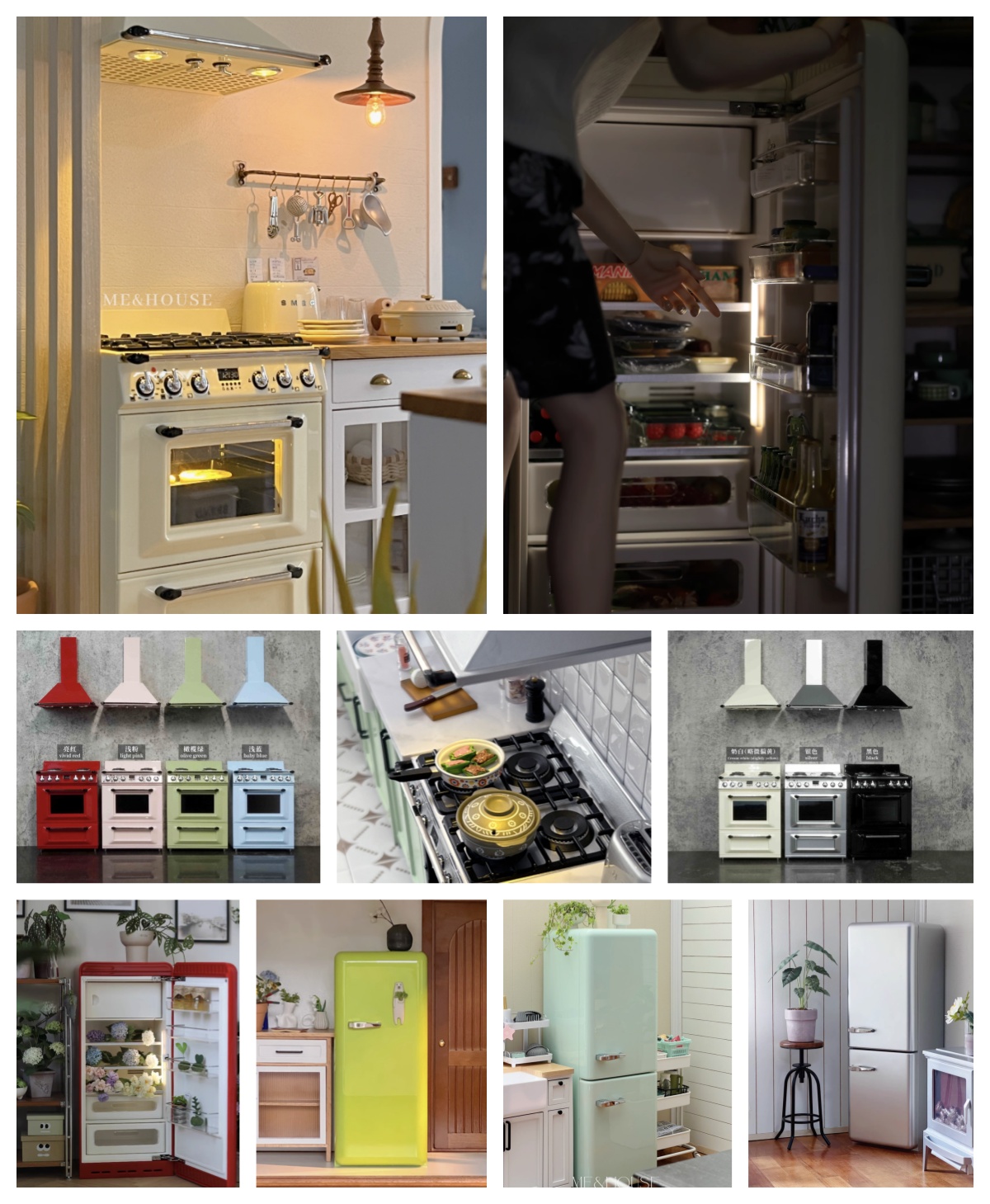 Kitchen Appliances Refrigerators - 1/6 أثاث المطبخ المصغر الحديث Blythe/BJD