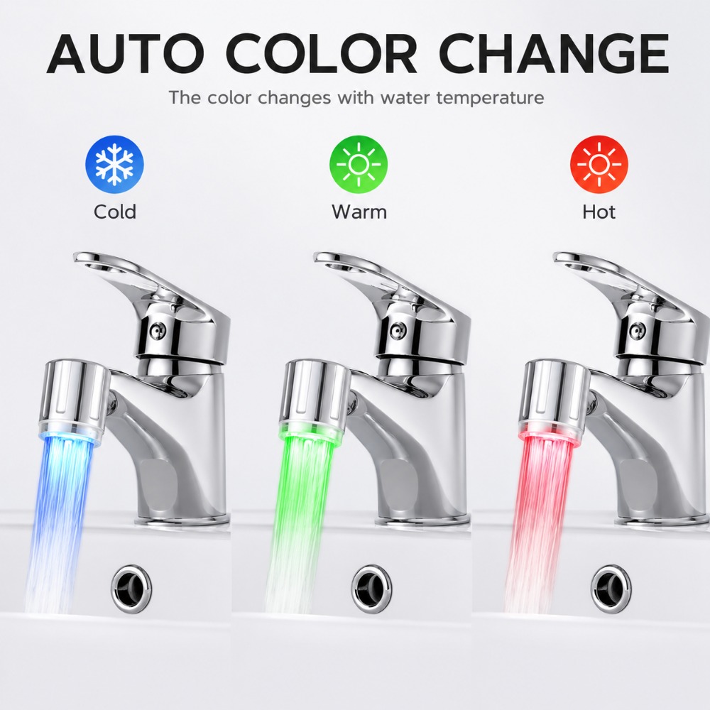 1/5 قطع رأس صنبور LED مع تغيير - مراجعة Kitchen Appliances Offers وسعره